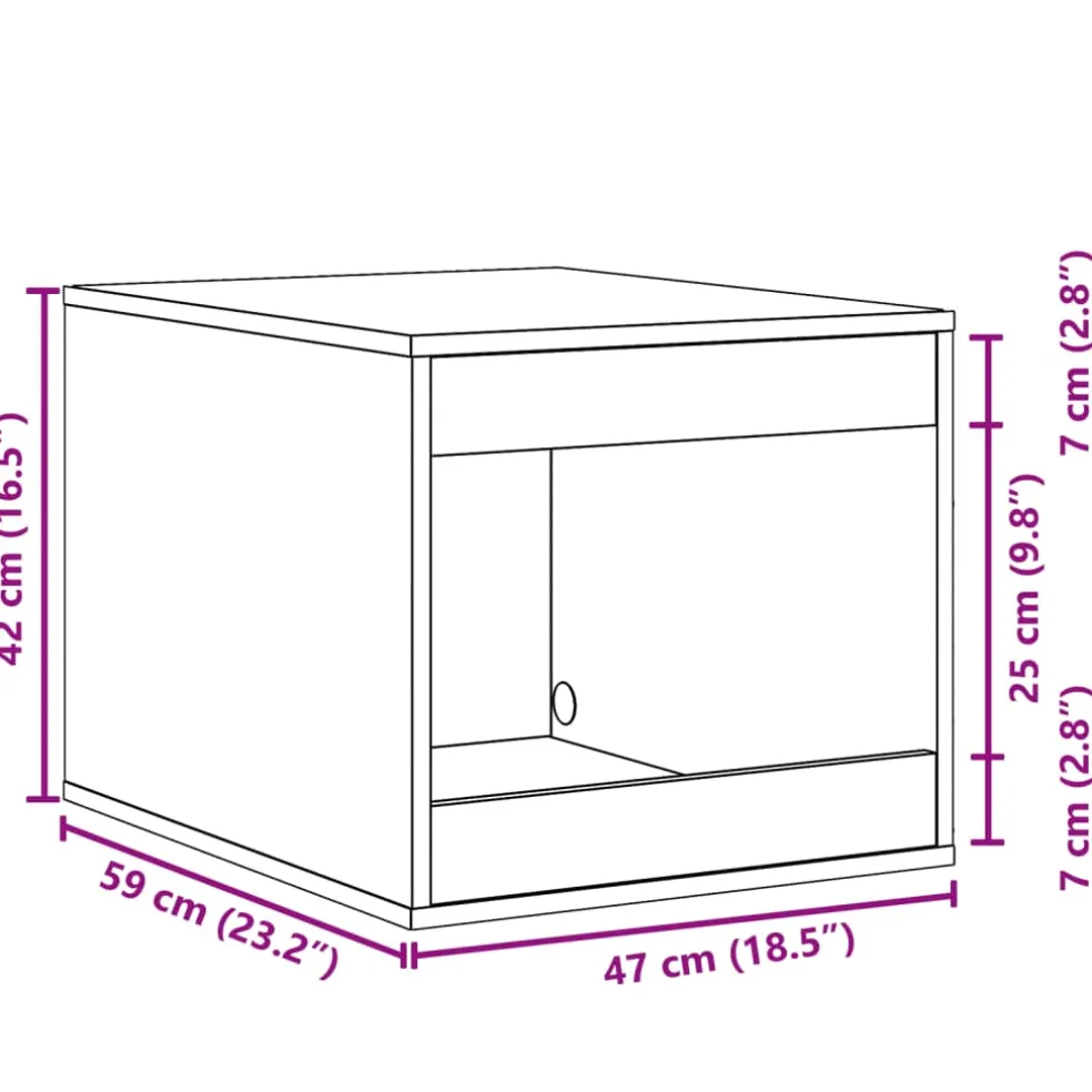 vidaXL Kattenbakkast 47x59x42 cm bewerkt hout betongrijs