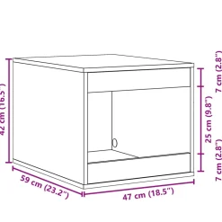 vidaXL Kattenbakkast 47x59x42 cm bewerkt hout sonoma eikenkleurig