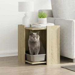 vidaXL Kattenbak Omheining Sonoma Eiken 42 x 42 x 51 cm