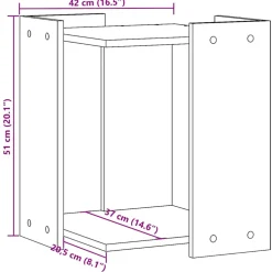 vidaXL Kattenbak Omheining Sonoma Eiken 42 x 42 x 51 cm