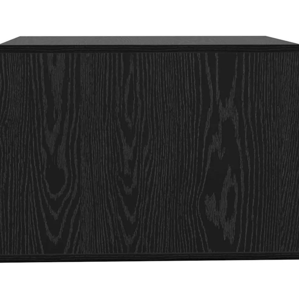 vidaXL Kattenbak Omheining Zwart Eiken 47 x 59 x 42 cm Bewerkt hout