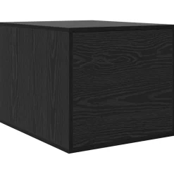 vidaXL Kattenbak Omheining Zwart Eiken 47 x 59 x 42 cm Bewerkt hout
