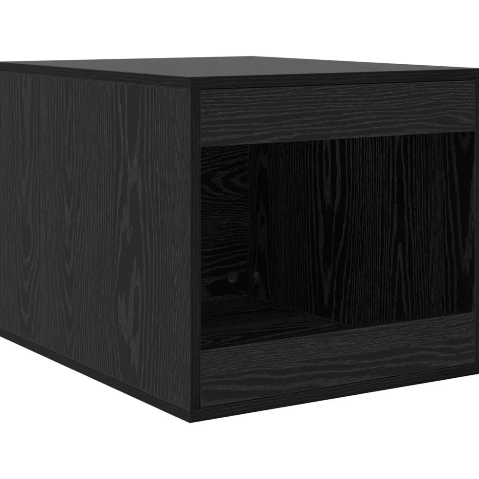 vidaXL Kattenbak Omheining Zwart Eiken 47 x 59 x 42 cm Bewerkt hout