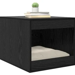 vidaXL Kattenbak Omheining Zwart Eiken 47 x 59 x 42 cm Bewerkt hout