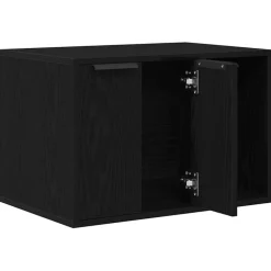 vidaXL Kattenbakomheining zwart eiken 60x40x40 cm bewerkt hout