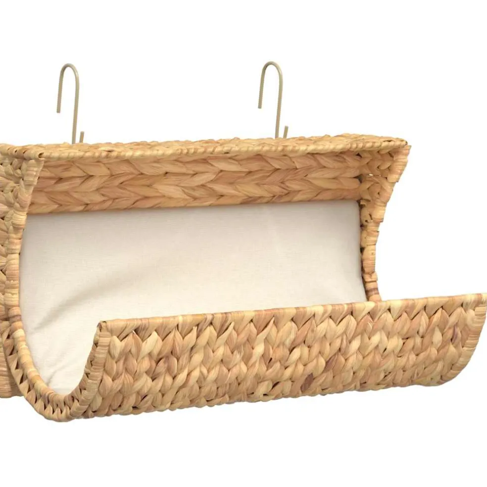 vidaXL Kattenbed met kussen 37x20x20 cm waterhyacint