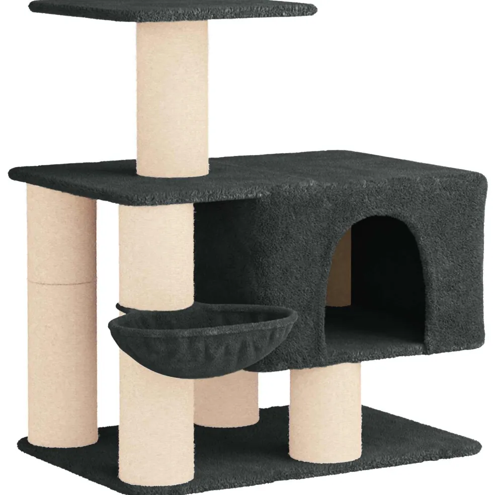 vidaXL Kattenboom met sisal krabpalen Donkergrijs 96 cm