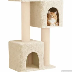 vidaXL Kattenboom met sisal krabpalen Crèmekleurig 114 cm