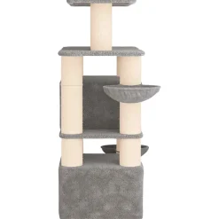 vidaXL Kattenboom met sisal krabpalen Lichtgrijs 147 cm 2 st