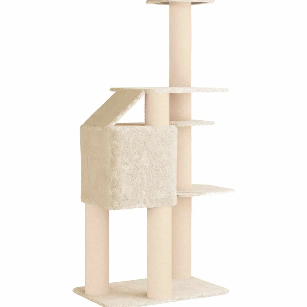 vidaXL Kattenboom met sisal krabpalen Crèmekleurig 183 cm