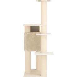 vidaXL Kattenboom met sisal krabpalen Crèmekleurig 183 cm
