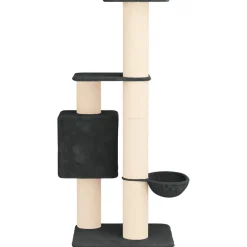 vidaXL Kattenboom met sisal krabpalen Donkergrijs 137 cm