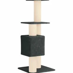 vidaXL Kattenboom met sisal krabpalen Donkergrijs 137 cm