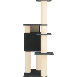 vidaXL Kattenboom met sisal krabpalen Donkergrijs 183 cm