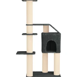 vidaXL Kattenboom met sisal krabpalen Donkergrijs 183 cm