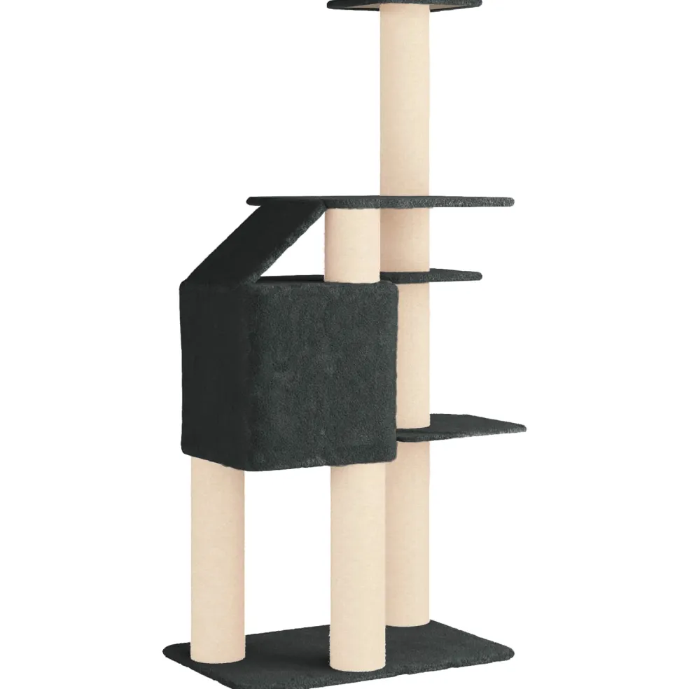 vidaXL Kattenboom met sisal krabpalen Donkergrijs 183 cm