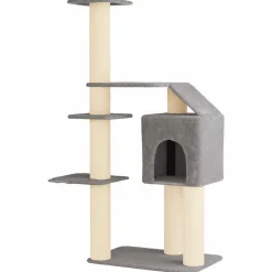 vidaXL Kattenboom met sisal krabpalen Lichtgrijs 183 cm