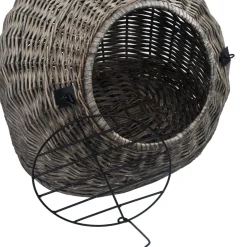 vidaXL Kattendrager 45x35x35 cm natuurlijk wilgenhout grijs