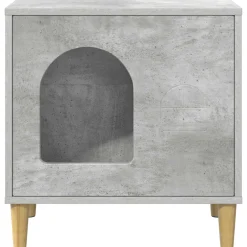 vidaXL Kattenhuis Betongrijs 51 x 30 x 52 cm Bewerkt hout