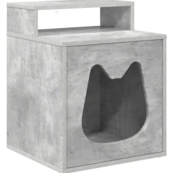 vidaXL Kattenhuis Beton 42,5 x 40 x 53,5 cm Bewerkt hout