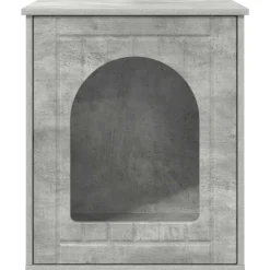 vidaXL Kattenhuis Beton 53 x 52 x 62 cm Bewerkt hout