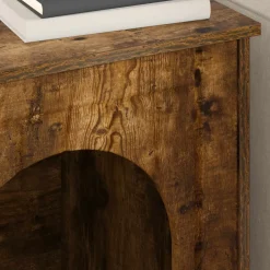 vidaXL Kattenhuis Gerookt eiken 53 x 52 x 62 cm Bewerkt hout