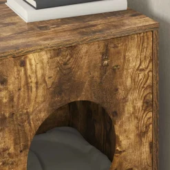 vidaXL Kattenhuis Gerookt eiken 42,5 x 40 x 53 cm Bewerkt hout