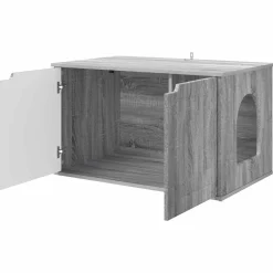 vidaXL Kattenhuis Grijs Sonoma 85 x 55 x 50,5 cm Bewerkt hout