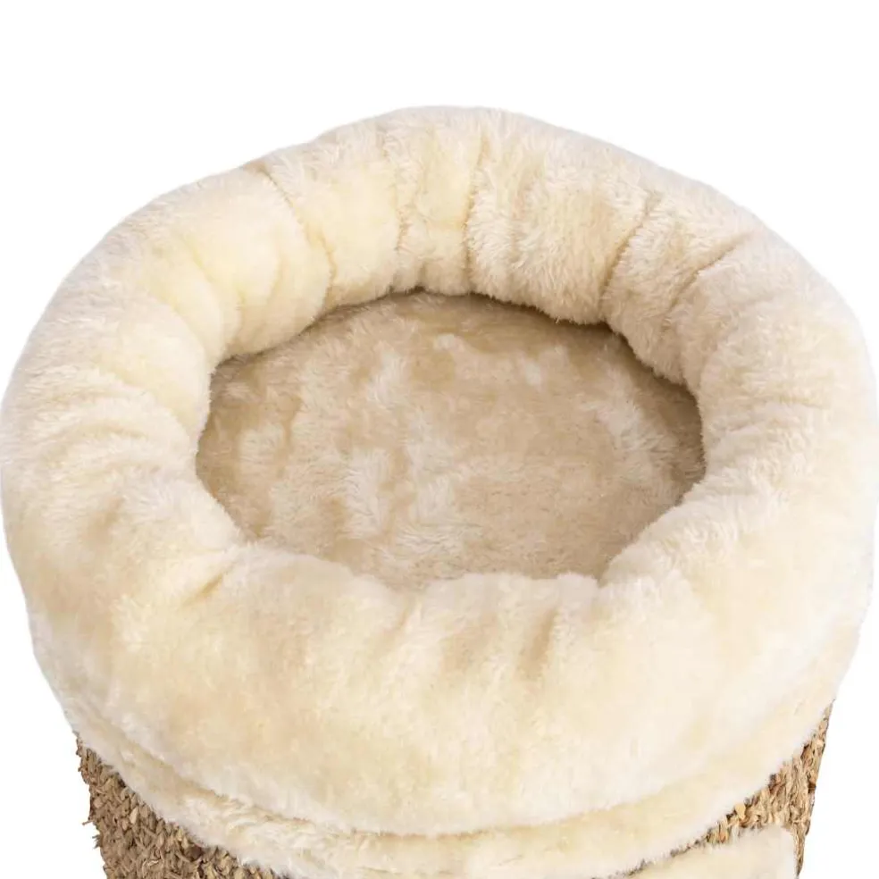 vidaXL Kattenhuis met luxe kussen 33 cm zeegras