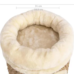 vidaXL Kattenhuis met luxe kussen 33 cm zeegras
