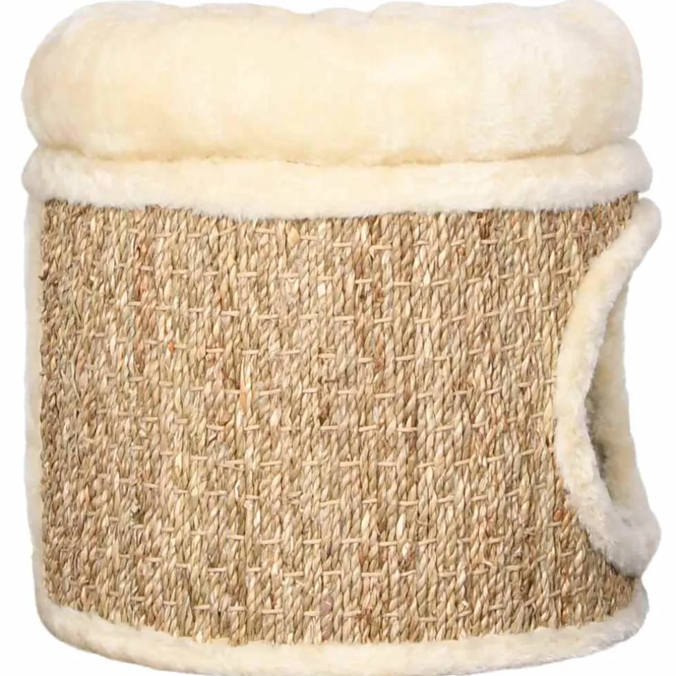 vidaXL Kattenhuis met luxe kussen 33 cm zeegras