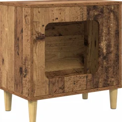 vidaXL Kattenhuis Oud hout 51 x 30 x 52 cm Bewerkt hout