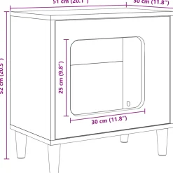 vidaXL Kattenhuis Oud hout 51 x 30 x 52 cm Bewerkt hout