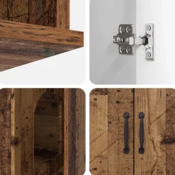 vidaXL Kattenhuis Oud hout 85 x 55 x 50,5 cm Bewerkt hout
