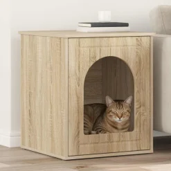vidaXL Kattenhuis Sonoma 53 x 52 x 62 cm Bewerkt hout