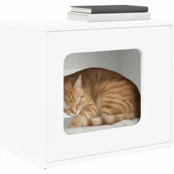 vidaXL Kattenhuis Wit 51 x 30 x 42,5 cm Bewerkt hout