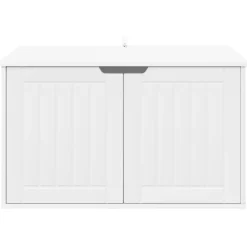 vidaXL Kattenhuis Wit 85 x 55 x 50,5 cm Bewerkt hout