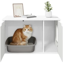 vidaXL Kattenhuis Wit 85 x 55 x 50,5 cm Bewerkt hout