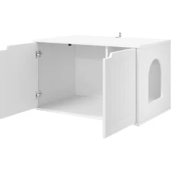 vidaXL Kattenhuis Wit 85 x 55 x 50,5 cm Bewerkt hout