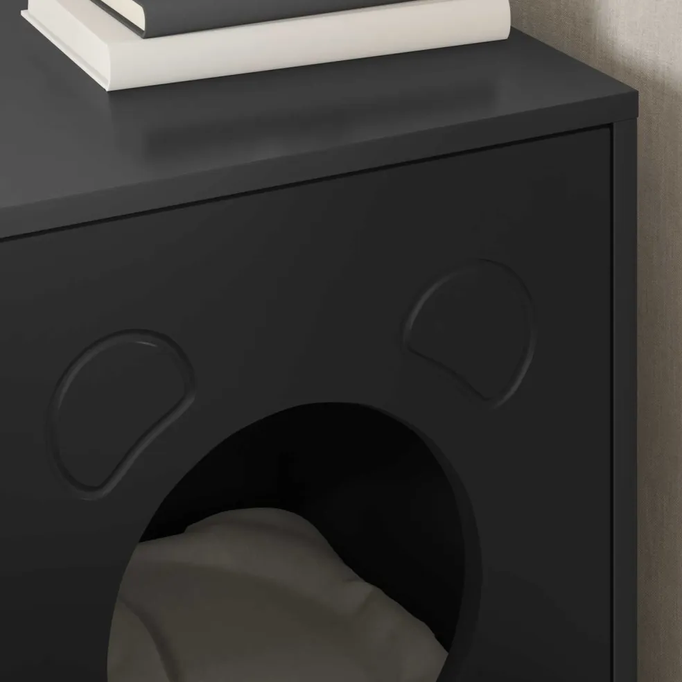 vidaXL Kattenhuis Zwart 42,5 x 40 x 53 cm Bewerkt hout