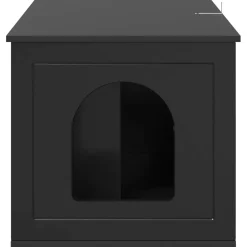 vidaXL Kattenhuis Zwart 85 x 55 x 50,5 cm Bewerkt hout