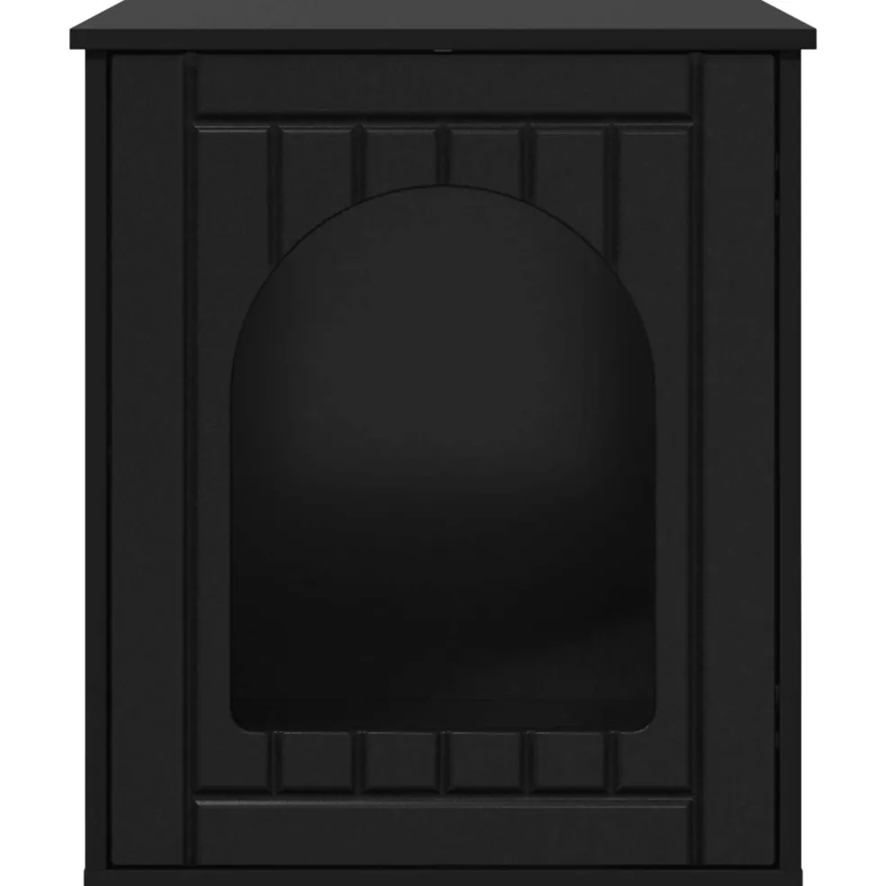 vidaXL Kattenhuis Zwart 53 x 52 x 62 cm Bewerkt hout