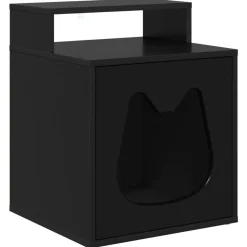vidaXL Kattenhuis Zwart 42,5 x 40 x 53,5 cm Bewerkt hout