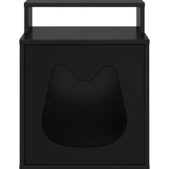 vidaXL Kattenhuis Zwart 42,5 x 40 x 53,5 cm Bewerkt hout