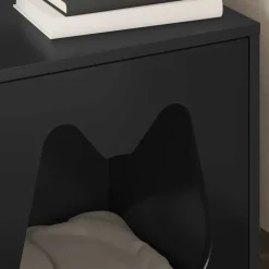 vidaXL Kattenhuis Zwart 42,5 x 40 x 53,5 cm Bewerkt hout