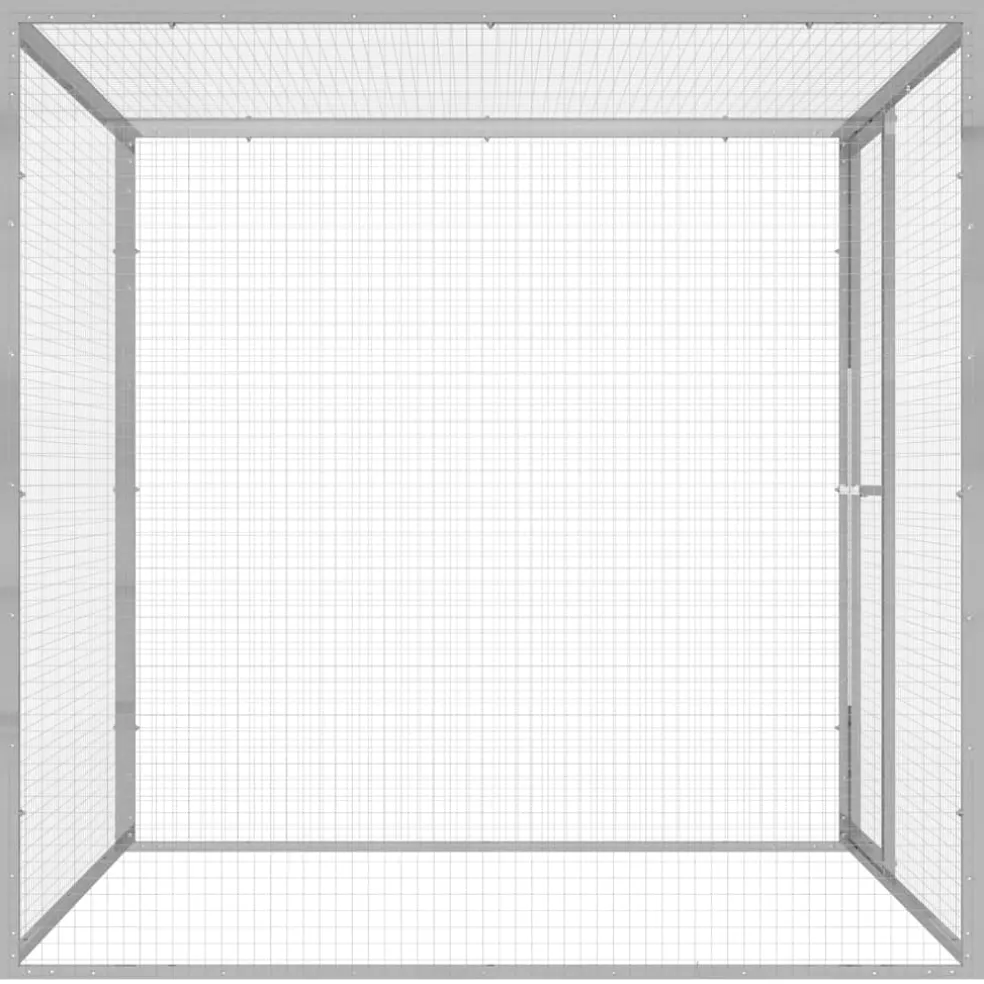 vidaXL Kattenkooi 1,5x1,5x1,5 m gegalvaniseerd staal