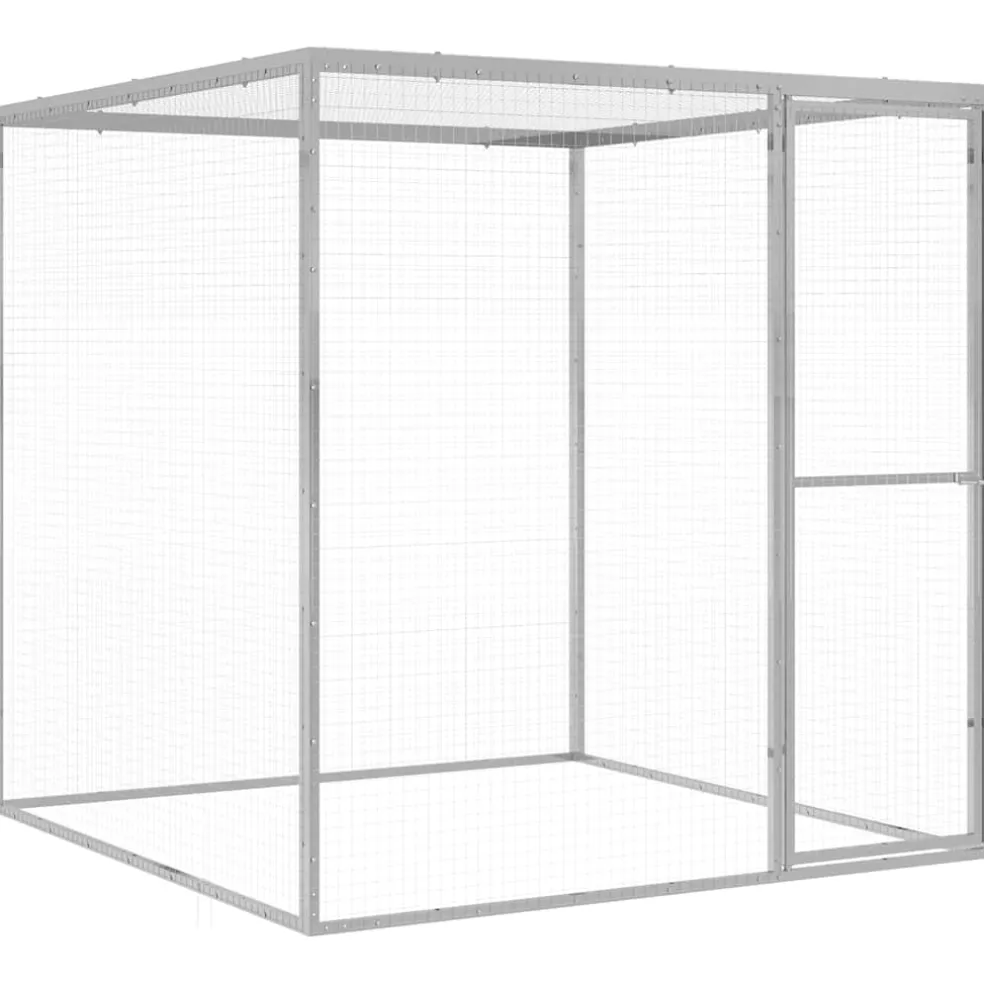 vidaXL Kattenkooi 1,5x1,5x1,5 m gegalvaniseerd staal