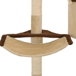 vidaXL Kattenkrabpaal met krabpalen wandmontage 194 cm beige bruin