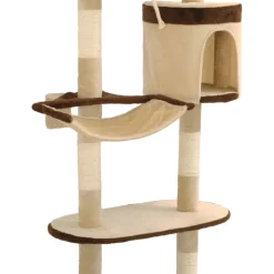vidaXL Kattenkrabpaal met krabpalen wandmontage 194 cm beige bruin