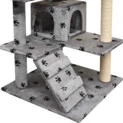 vidaXL Kattenkrabpaal met sisal krabpalen 125 cm pootafdrukken grijs